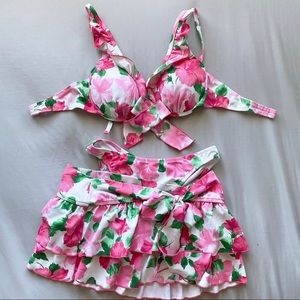 Floral Bikini Set 3 Piece Swimsuit Set
